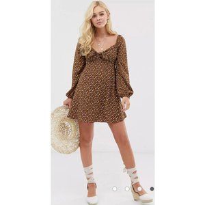 LE LIS Gilli Floral Tie Front Mini Dress